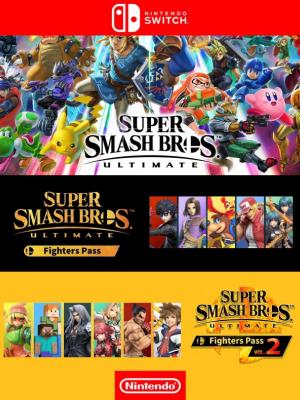 Super Smash Bros Ultimate mas DLC Fighters Pass mas DLC Fighters Pass 2 - NINTENDO SWITCH